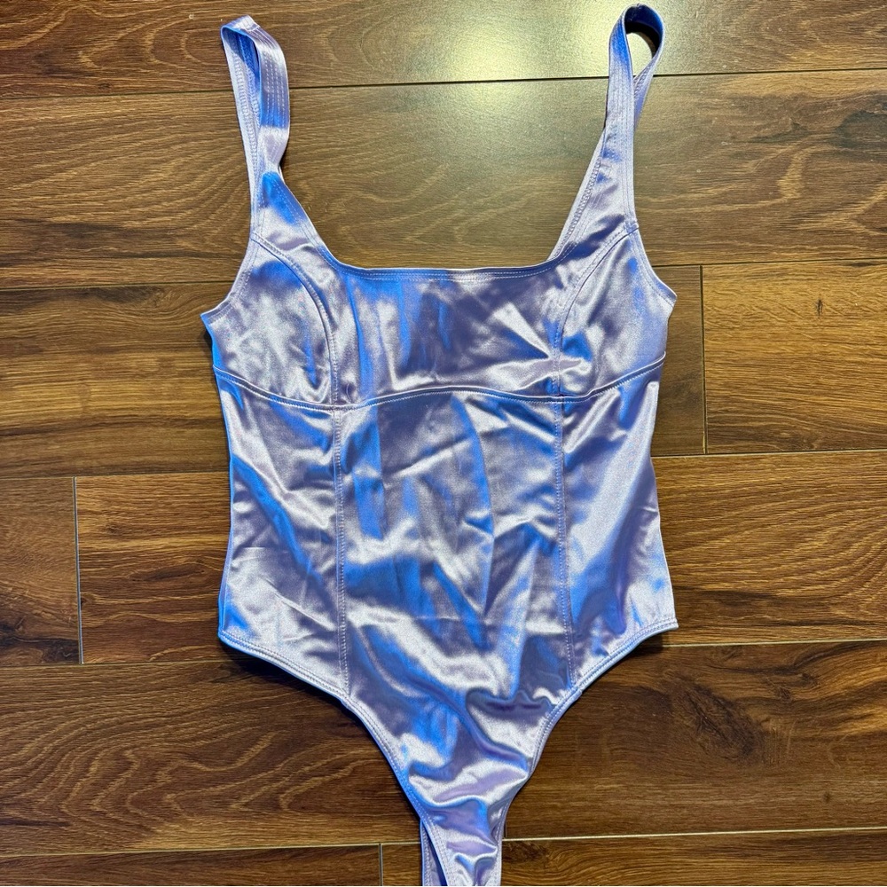 🍉NWT Forever 21 Purple Metallic Bodysuit